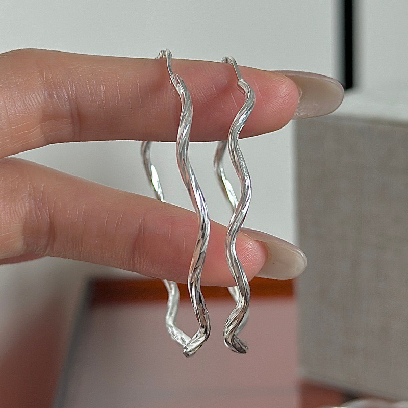 Wholesale 925 Sterling Silver Twisted Hoop Earrings - Image 2