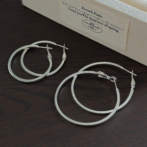 Wholesale 925 Sterling Silver Basic Large Hoop earrings