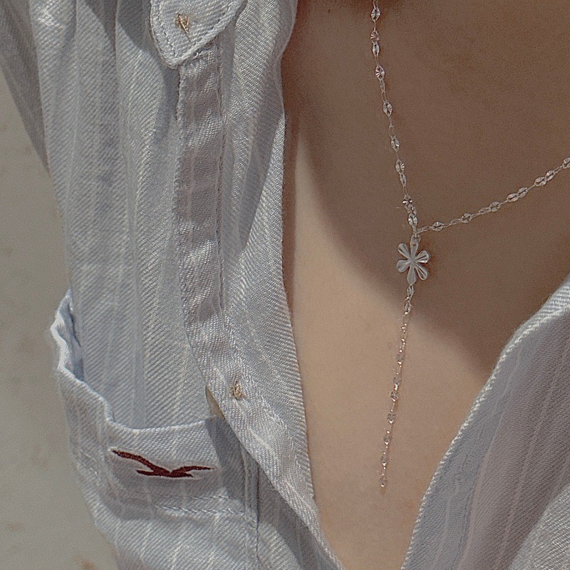 Wholesale 925 Sterling Silver Glittering Flower Necklace - Image 5
