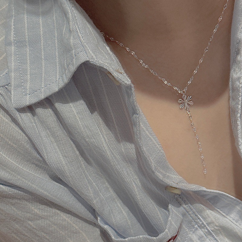 Wholesale 925 Sterling Silver Glittering Flower Necklace - Image 6