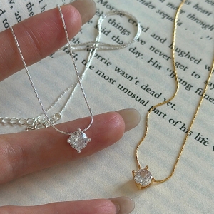 Wholesale 925 Sterling Silver Zirconia Clavicle Chain Necklace