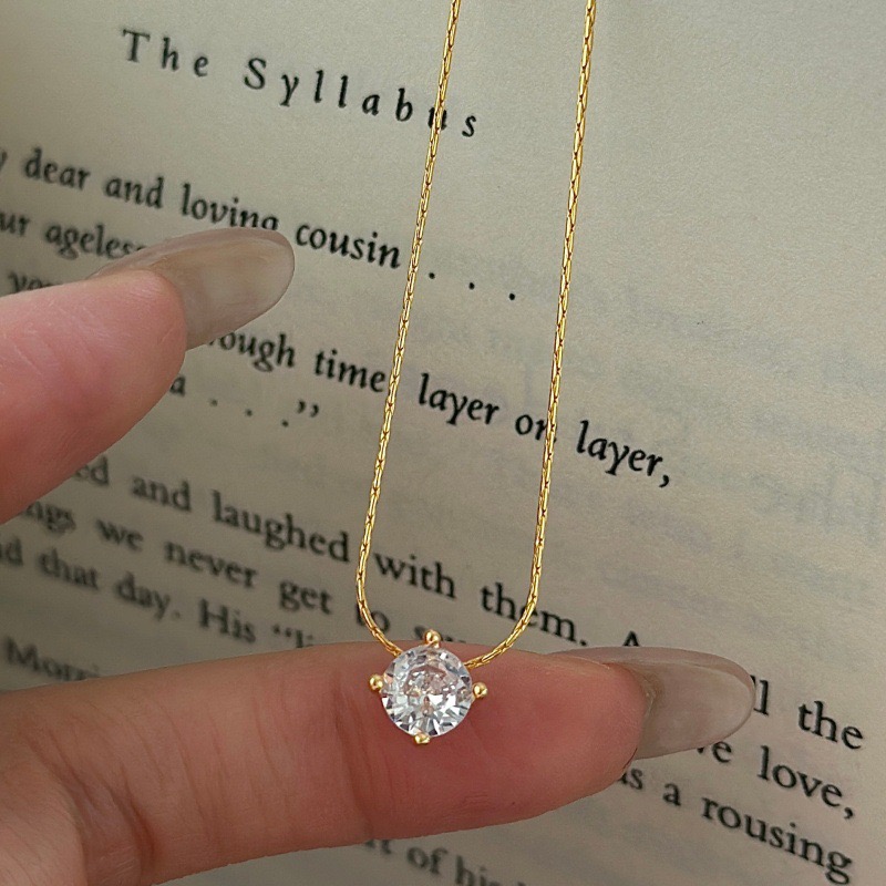 Wholesale 925 Sterling Silver Zirconia Clavicle Chain Necklace - Image 3
