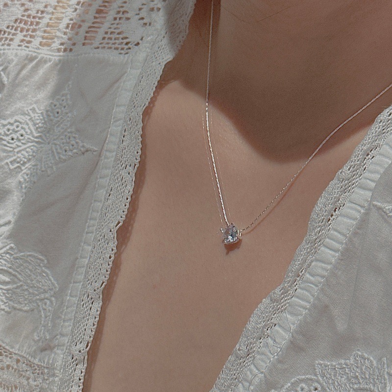 Wholesale 925 Sterling Silver Zirconia Clavicle Chain Necklace - Image 6