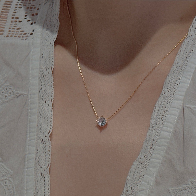 Wholesale 925 Sterling Silver Zirconia Clavicle Chain Necklace - Image 5