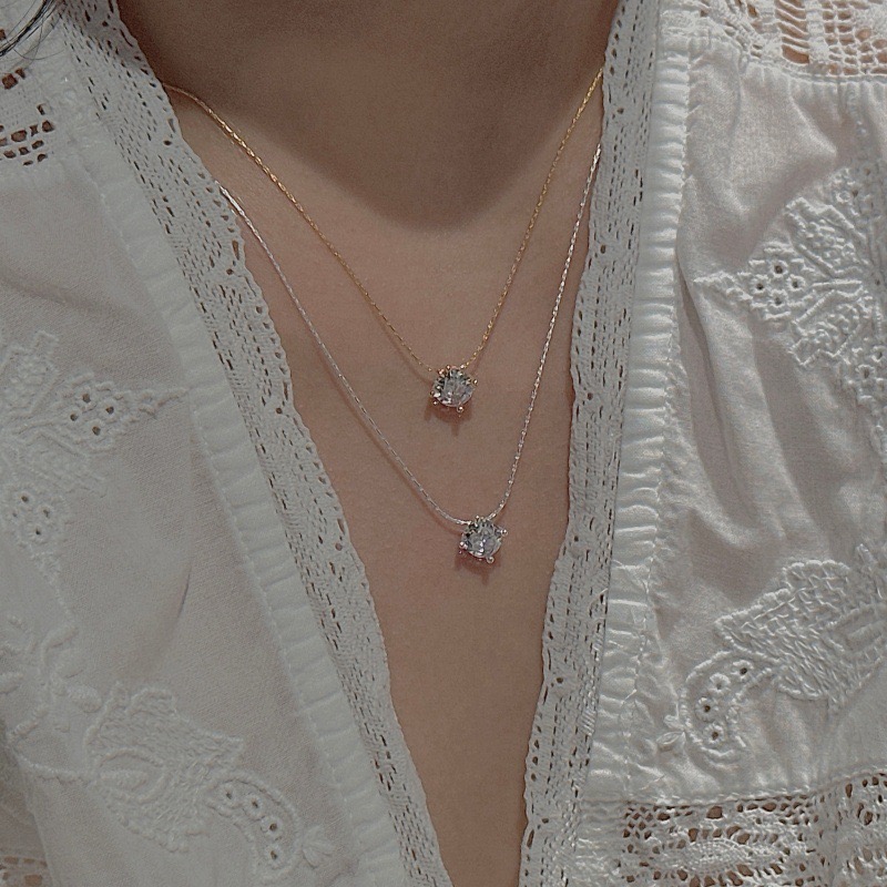 Wholesale 925 Sterling Silver Zirconia Clavicle Chain Necklace - Image 4