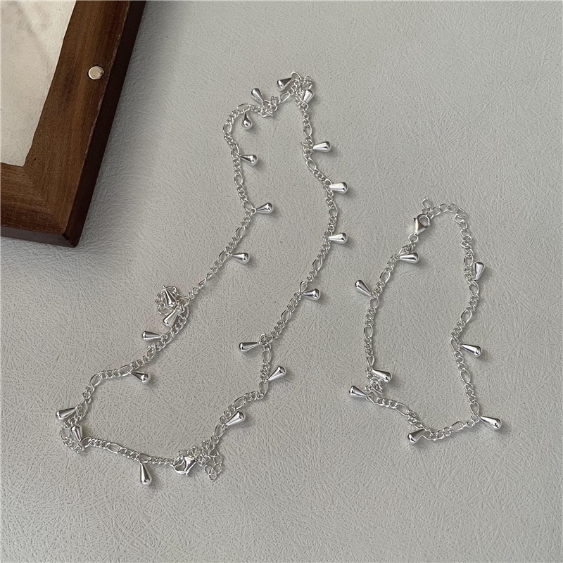 Wholesale 925 Sterling Silver Waterdrop Necklace & Bracelet