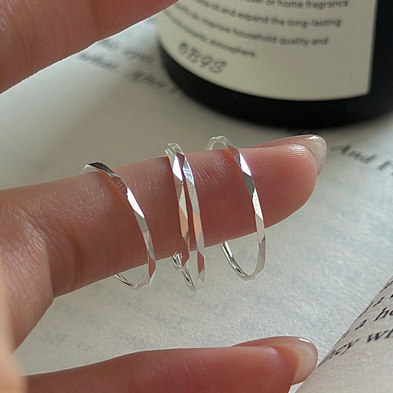 Wholesale 925 Sterling Silver Engine-turning Ring - Image 2