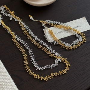 Wholesale 925 Sterling Silver Beaded Adjustable Necklace & Bracelet