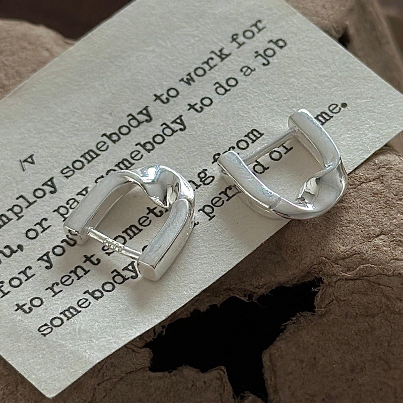 Wholesale 925 Sterling Silver U-shaped Crease Earrings - Image 3