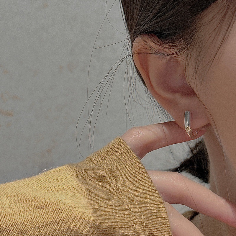 Wholesale 925 Sterling Silver U-shaped Crease Earrings - Image 6