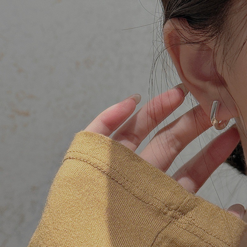 Wholesale 925 Sterling Silver U-shaped Crease Earrings - Image 5