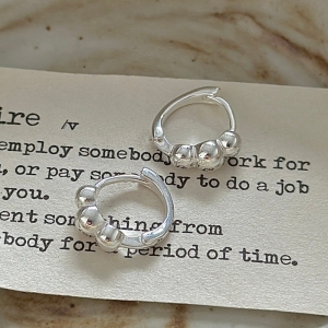 Wholesale 925 Sterling Silver Bean Hoop Earrings