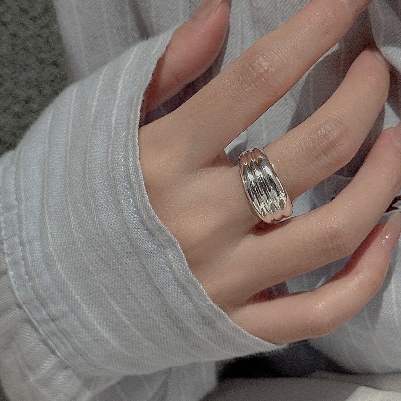 Wholesale 925 Sterling Silver Multi-layered polished Open Ring - Image 6