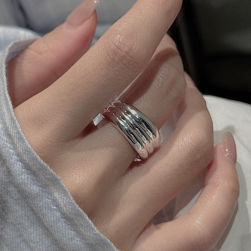 Wholesale 925 Sterling Silver Multi-layered polished Open Ring - Image 4