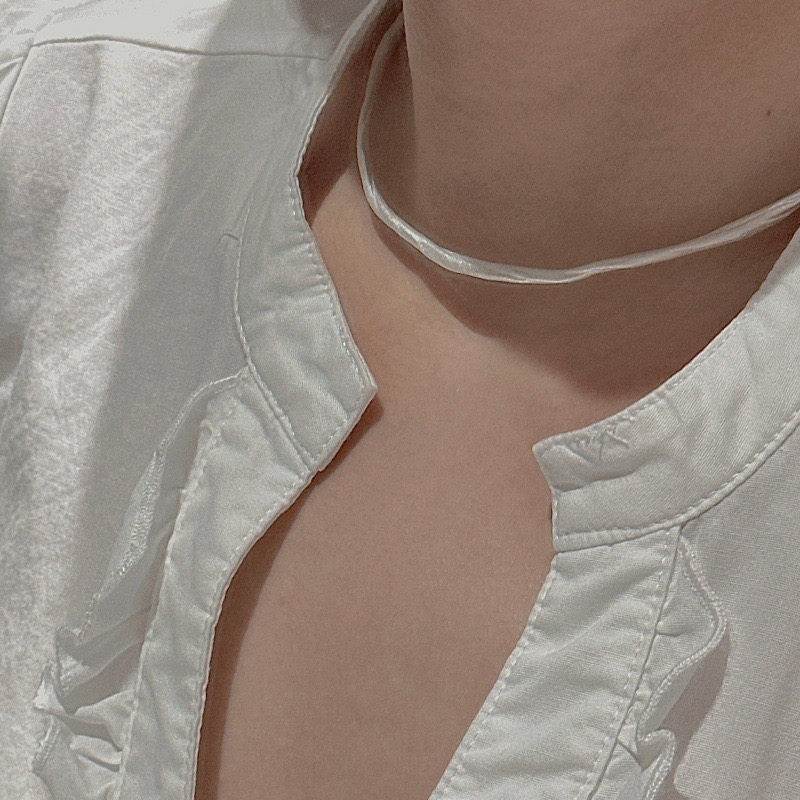 Wholesale 925 Sterling Silver Simple Matte Choker - Image 4
