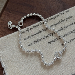 Wholesale 925 Sterling Silver Zirconia Bead Bracelet