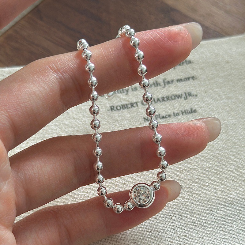 Wholesale 925 Sterling Silver Zirconia Bead Bracelet - Image 3