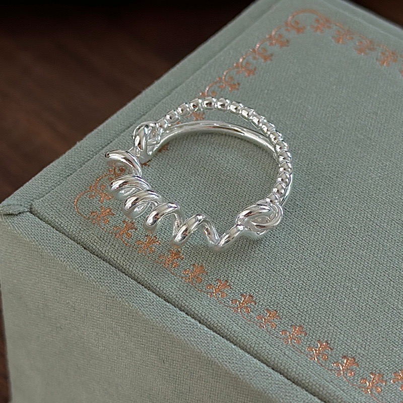 Wholesale 925 Sterling Silver Multi-Wear Spiral Coil Beaded Band Ring