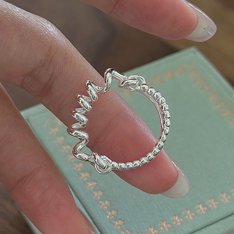 Wholesale 925 Sterling Silver Multi-Wear Spiral Coil Beaded Band Ring - Image 2