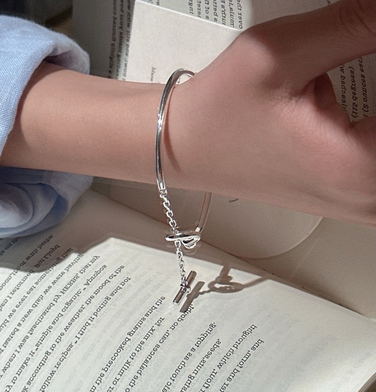 Wholesale 925 Sterling Silver Minimalist Silver OT Clasp Bangle - Image 5