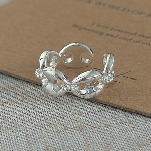 Wholesale 925 Sterling Silver Irregular Hollow Chain  Open Band Ring