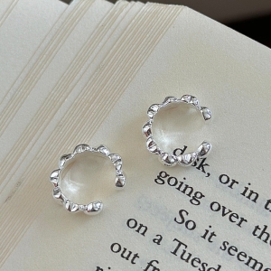 Wholesale 925 Sterling Silver Beaded Minimalist Open Hoop Ear Cuffs