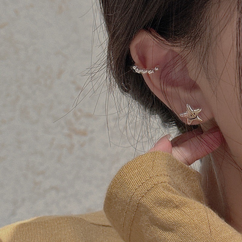 Wholesale 925 Sterling Silver Beaded Minimalist Open Hoop Ear Cuffs - Image 5