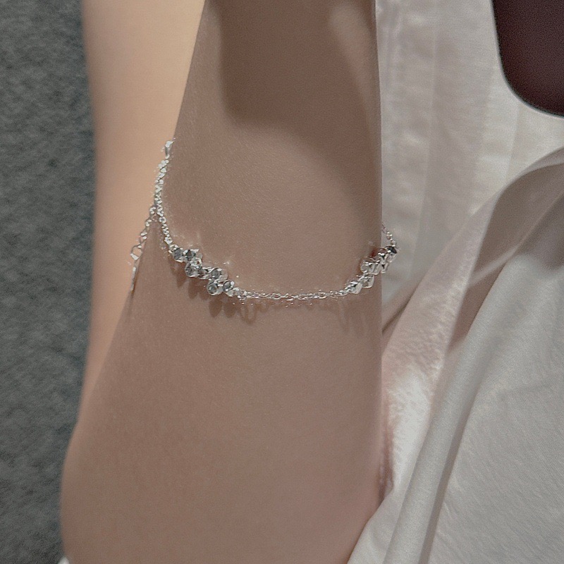 Wholesale 925 Sterling Silver Minimalist Cut‑Bead Silver Chain Necklace & Bracelet - Image 4