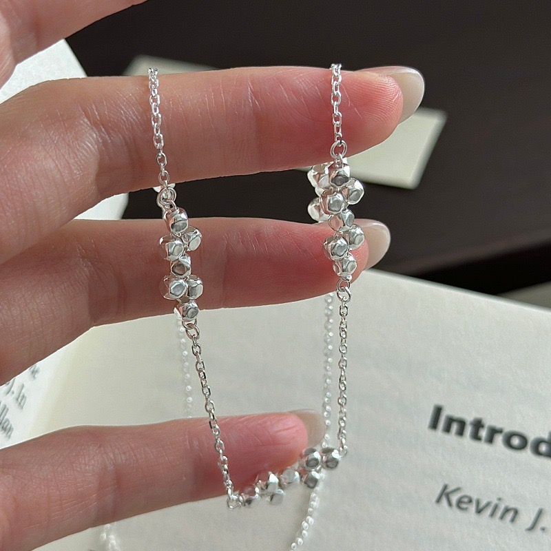 Wholesale 925 Sterling Silver Minimalist Cut‑Bead Silver Chain Necklace & Bracelet - Image 2