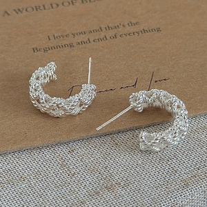 Wholesale 925 Sterling Silver Twisted Rope Texture Hoop Earrings
