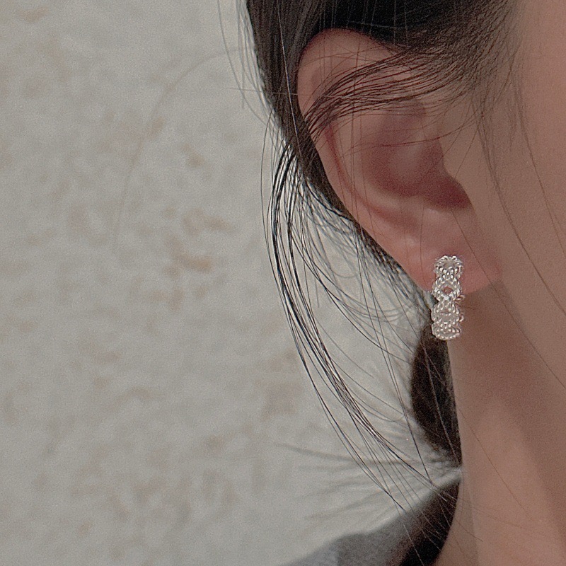 Wholesale 925 Sterling Silver Twisted Rope Texture Hoop Earrings - Image 5