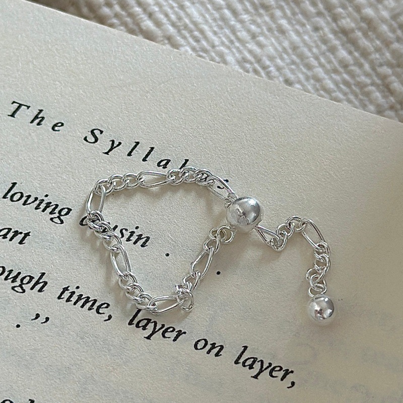 Wholesale 925 Sterling Silver Slider Bead Pull Chain Ring with Dangling Ball Charm