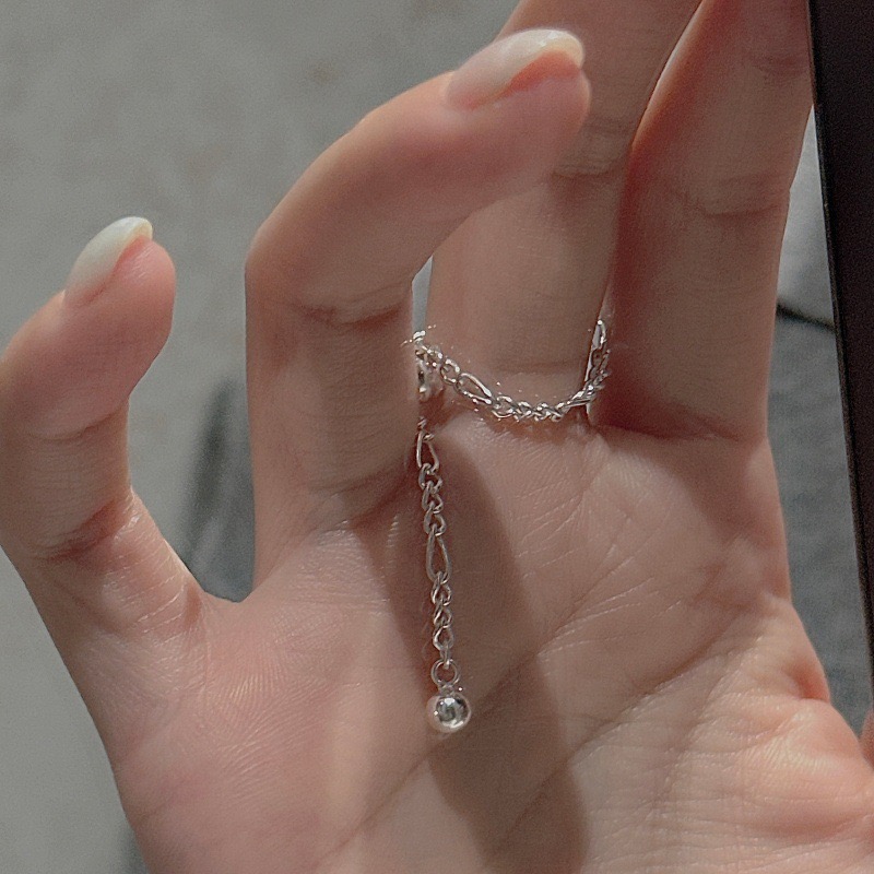 Wholesale 925 Sterling Silver Slider Bead Pull Chain Ring with Dangling Ball Charm - Image 6