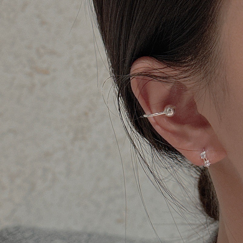 Wholesale 925 Sterling Silver U‑Shape Double Ball Non‑Piercing Horseshoe Ear Cuff Earrings - Image 5