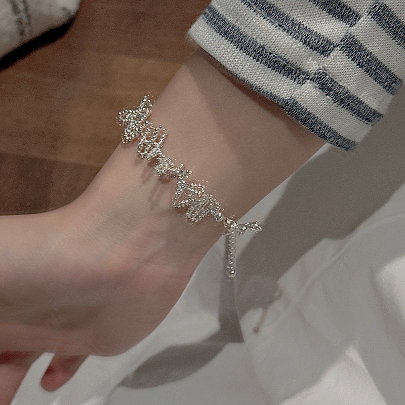 Wholesale 925 Sterling Silver Beaded Fringe Textured Chain Bracelet - Image 6