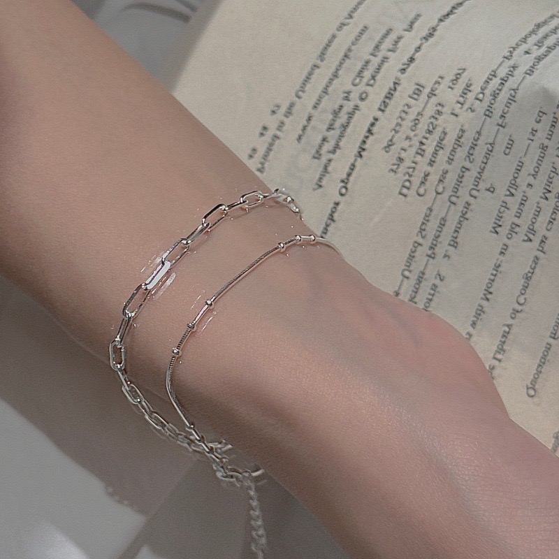 Wholesale 925 Sterling Silver Paperclip Chain Dainty Rectangular Link Chain Bracelet - Image 6