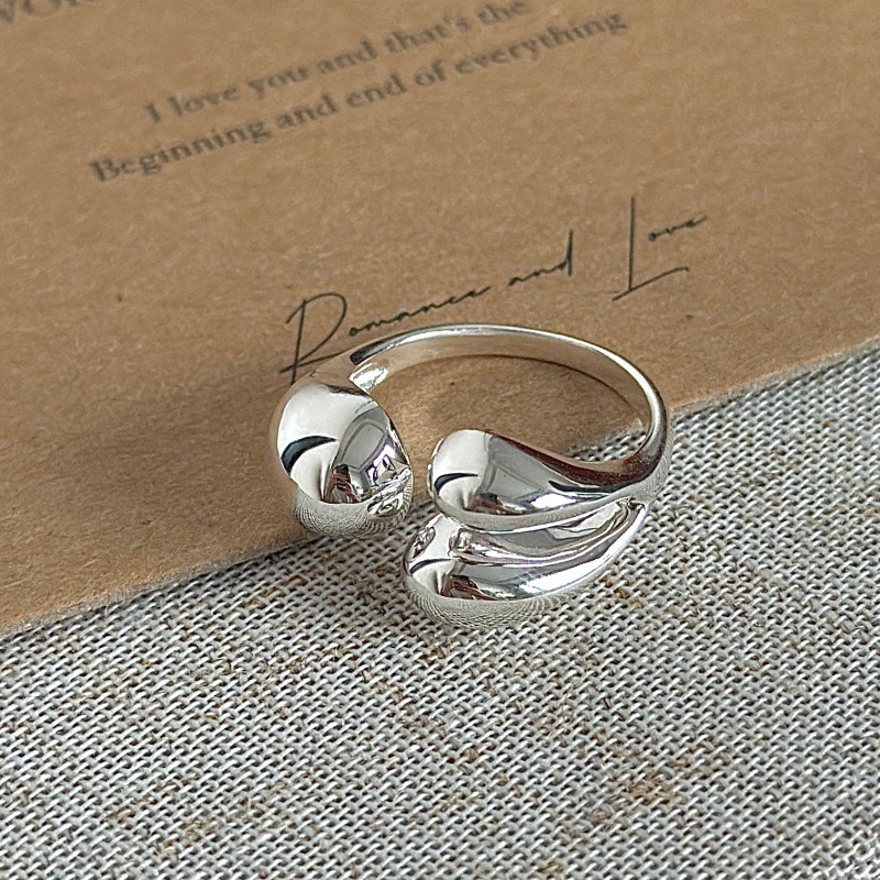 Wholesale 925 Sterling Silver Irregular Sculptural Open Minimalist Statement Ring