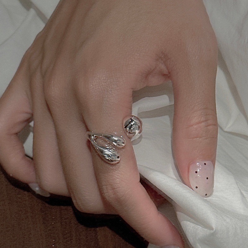Wholesale 925 Sterling Silver Irregular Sculptural Open Minimalist Statement Ring - Image 6