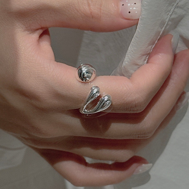 Wholesale 925 Sterling Silver Irregular Sculptural Open Minimalist Statement Ring - Image 4