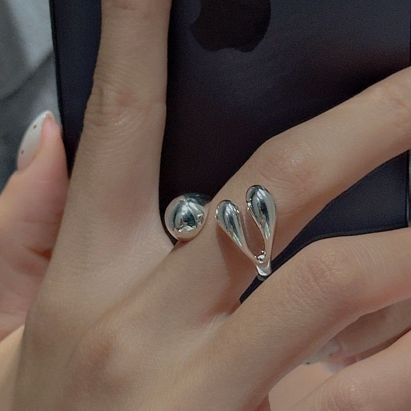 Wholesale 925 Sterling Silver Irregular Sculptural Open Minimalist Statement Ring - Image 5