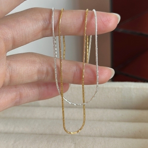 Wholesale 925 Sterling Silver  Flash Snake Bone Chain Necklace