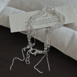 Wholesale 925 Sterling Silver Layering Shimmer Sparkling Chain Tassel Bracelet
