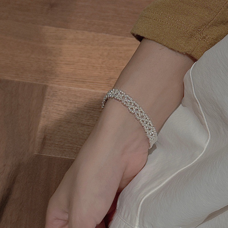 Wholesale 925 Sterling Silver Elastic Lace Beaded Stretch Bracelet - Image 6