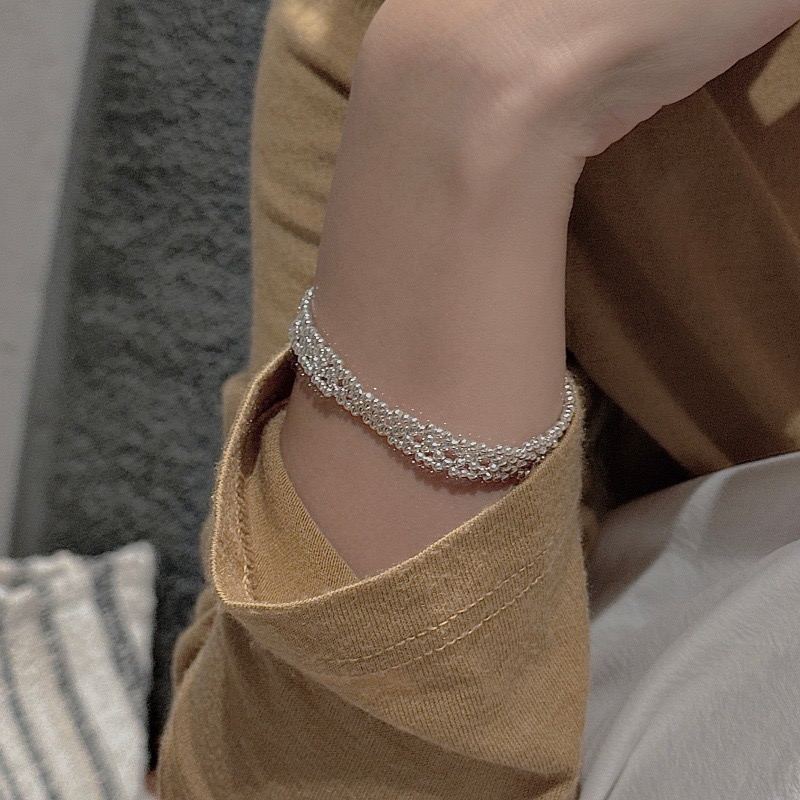 Wholesale 925 Sterling Silver Elastic Lace Beaded Stretch Bracelet - Image 4