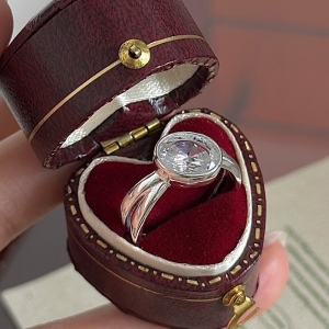 Wholesale 925 Sterling Silver Adjustable Oval Bezel Set Cubic Zirconia Open Ring