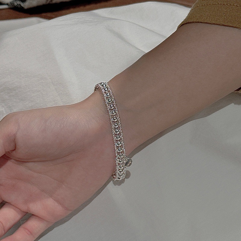 Wholesale 925 Sterling Silver Multi-row Ball Bead Elastic Stretch Bracelet & Ring Set - Image 6