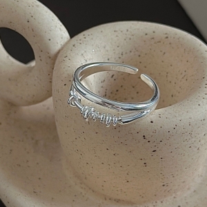 Wholesale 925 Sterling Silver Double Band Open Adjustable Ring